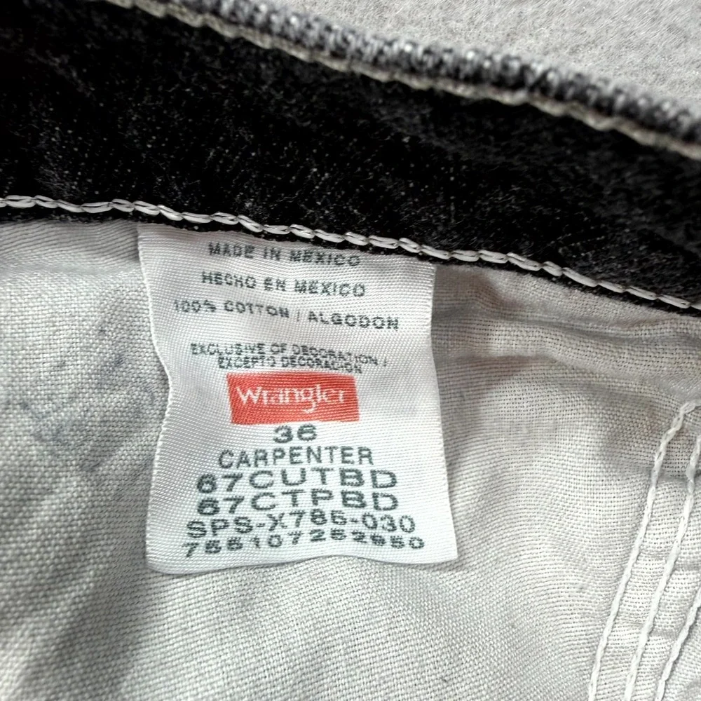 Vintage Wrangler Carpenter Shorts Mens 36 Gray‎ Denim Grunge Jorts Hammer Loop